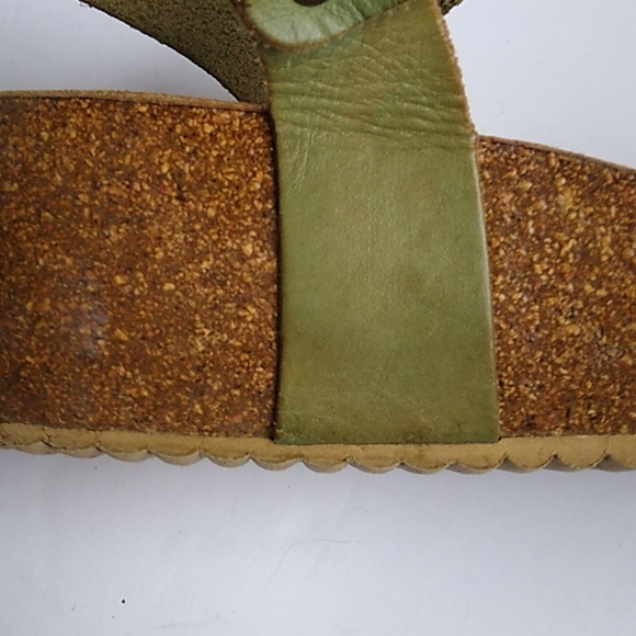 Biza Boho Strappy Green Cork Leather Sandals Size 7 made in spain - Picture 13 of 16